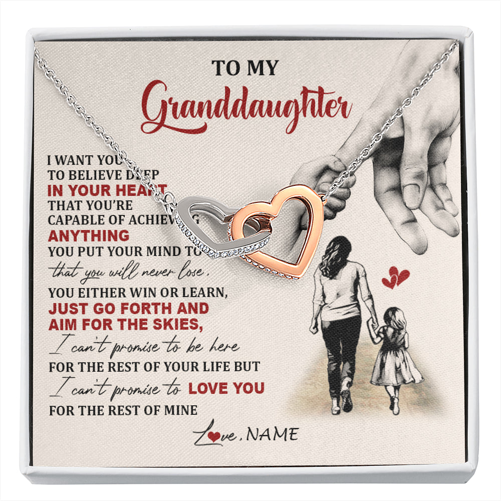 Personalized To My Granddaughter Necklace From Grandma Promise To Love You Granddaughter Birthday Graduation Christmas Customized Gift Box Message Card