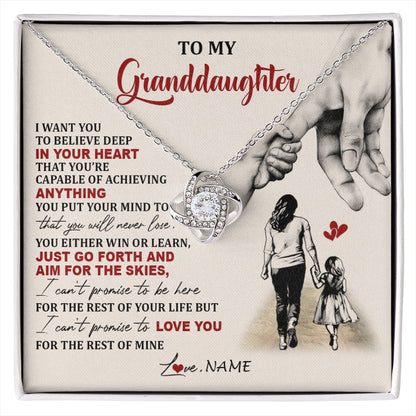 Personalized To My Granddaughter Necklace From Grandma Promise To Love You Granddaughter Birthday Graduation Christmas Customized Gift Box Message Card