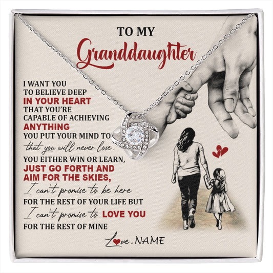 Personalized To My Granddaughter Necklace From Grandma Promise To Love You Granddaughter Birthday Graduation Christmas Customized Gift Box Message Card
