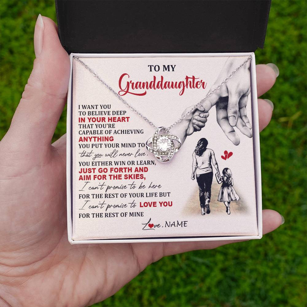 Personalized To My Granddaughter Necklace From Grandma Promise To Love You Granddaughter Birthday Graduation Christmas Customized Gift Box Message Card