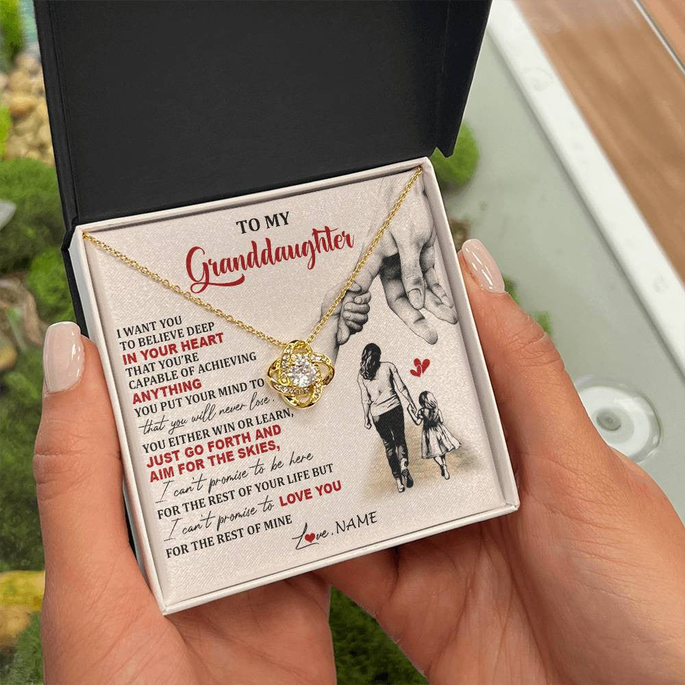 Personalized To My Granddaughter Necklace From Grandma Promise To Love You Granddaughter Birthday Graduation Christmas Customized Gift Box Message Card
