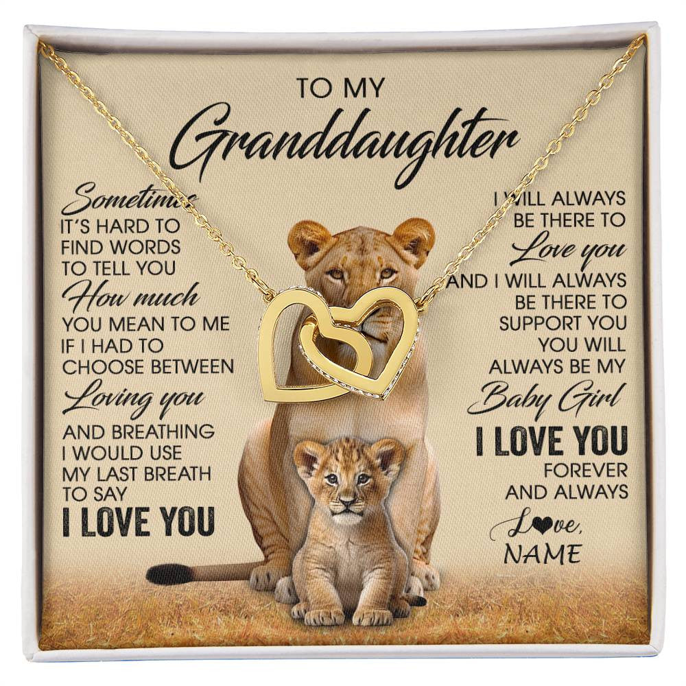 Personalized To My Granddaughter Necklace From Grandma Sometimes It's Hard Lion Granddaughter Gift Birthday Jewelry Christmas Customized Gift Box Message Card