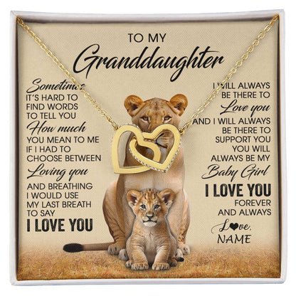 Personalized To My Granddaughter Necklace From Grandma Sometimes It's Hard Lion Granddaughter Gift Birthday Jewelry Christmas Customized Gift Box Message Card