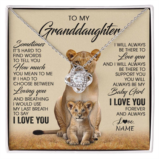 Personalized To My Granddaughter Necklace From Grandma Sometimes It's Hard Lion Granddaughter Gift Birthday Jewelry Christmas Customized Gift Box Message Card
