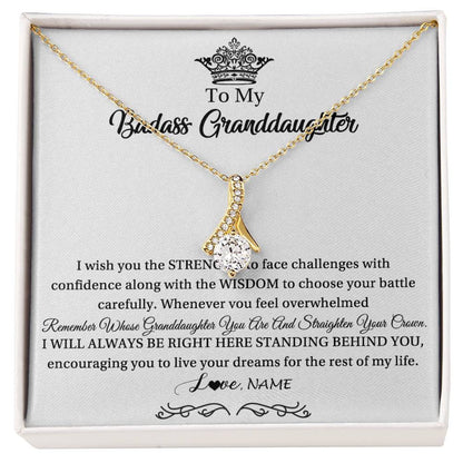 Personalized To My Granddaughter Necklace From Grandma Straighten Your Crown Granddaughter Jewelry Birthday Christmas Customized Gift Box Message Card