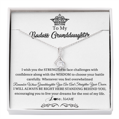 Personalized To My Granddaughter Necklace From Grandma Straighten Your Crown Granddaughter Jewelry Birthday Christmas Customized Gift Box Message Card