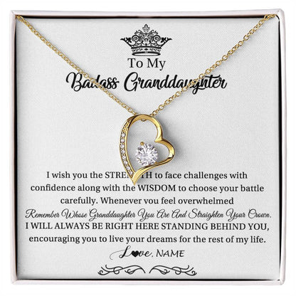 Personalized To My Granddaughter Necklace From Grandma Straighten Your Crown Granddaughter Jewelry Birthday Christmas Customized Gift Box Message Card