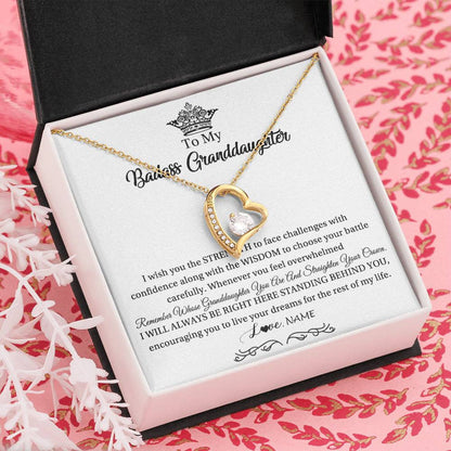 Personalized To My Granddaughter Necklace From Grandma Straighten Your Crown Granddaughter Jewelry Birthday Christmas Customized Gift Box Message Card