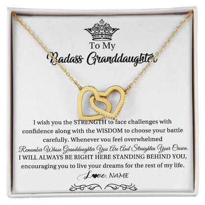 Personalized To My Granddaughter Necklace From Grandma Straighten Your Crown Granddaughter Jewelry Birthday Christmas Customized Gift Box Message Card