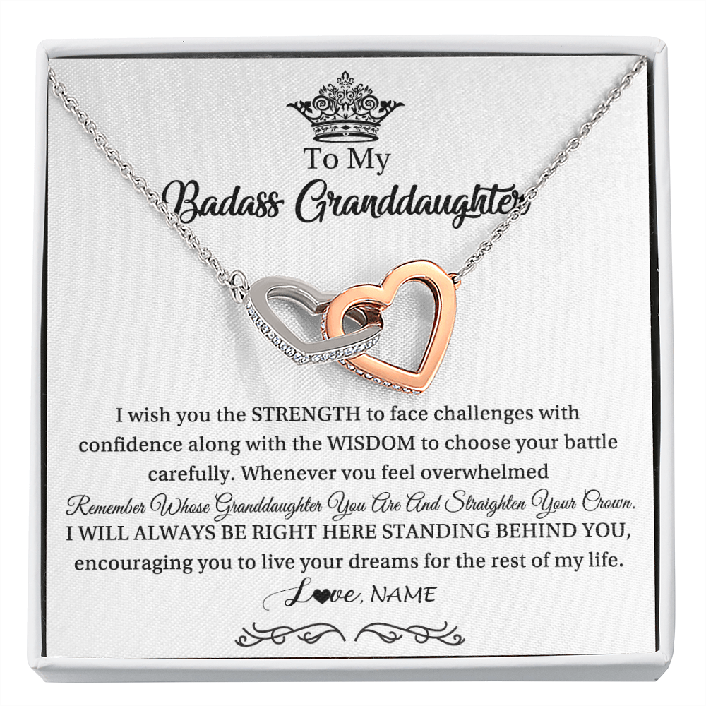 Personalized To My Granddaughter Necklace From Grandma Straighten Your Crown Granddaughter Jewelry Birthday Christmas Customized Gift Box Message Card