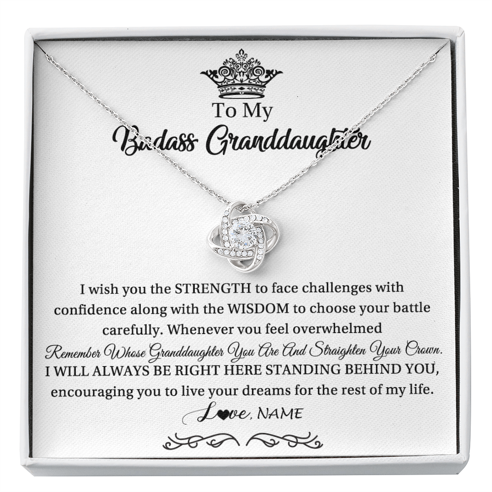 Personalized To My Granddaughter Necklace From Grandma Straighten Your Crown Granddaughter Jewelry Birthday Christmas Customized Gift Box Message Card
