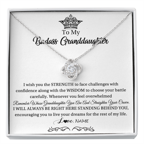 Personalized To My Granddaughter Necklace From Grandma Straighten Your Crown Granddaughter Jewelry Birthday Christmas Customized Gift Box Message Card