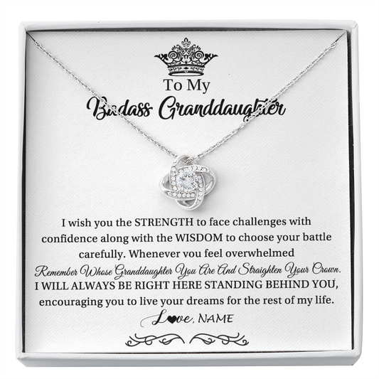Personalized To My Granddaughter Necklace From Grandma Straighten Your Crown Granddaughter Jewelry Birthday Christmas Customized Gift Box Message Card