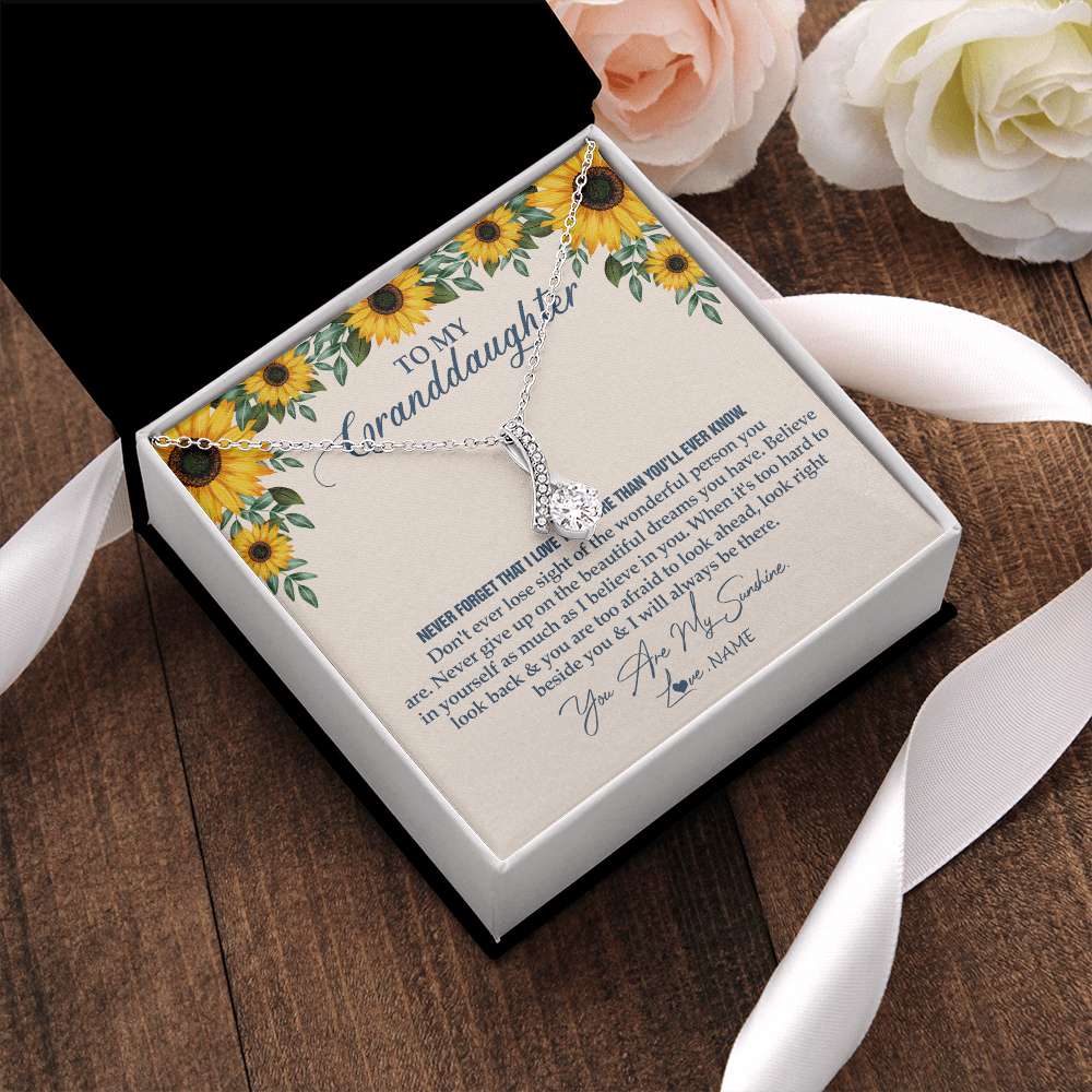 Personalized To My Granddaughter Necklace From Grandma Sunflower You Are My Sunshine Granddaughter Jewelry Graduation Birthday Customized Gift Box Message Card