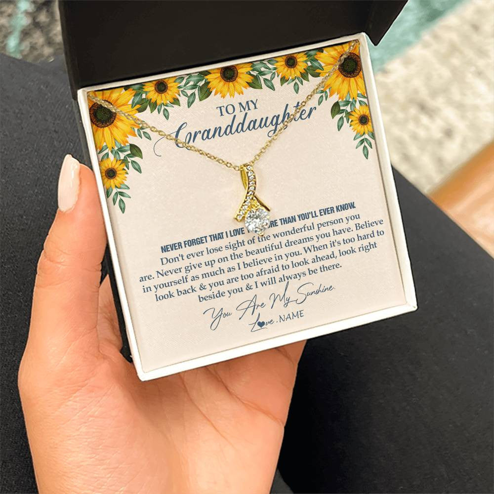 Personalized To My Granddaughter Necklace From Grandma Sunflower You Are My Sunshine Granddaughter Jewelry Graduation Birthday Customized Gift Box Message Card