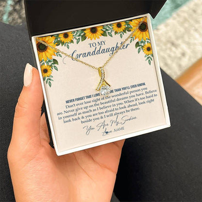 Personalized To My Granddaughter Necklace From Grandma Sunflower You Are My Sunshine Granddaughter Jewelry Graduation Birthday Customized Gift Box Message Card