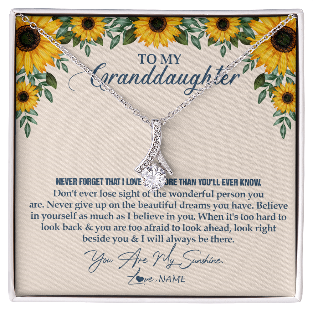 Personalized To My Granddaughter Necklace From Grandma Sunflower You Are My Sunshine Granddaughter Jewelry Graduation Birthday Customized Gift Box Message Card