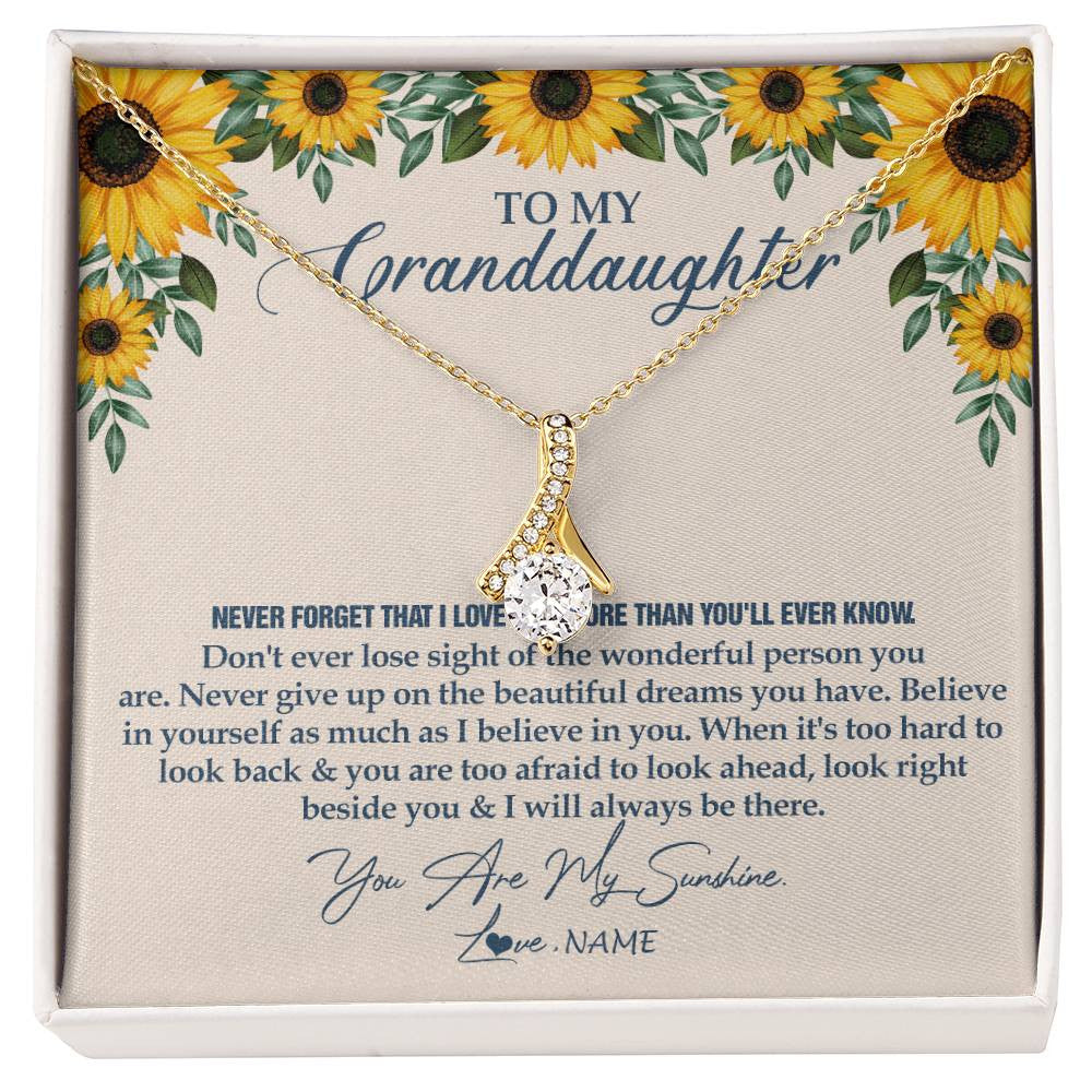 Personalized To My Granddaughter Necklace From Grandma Sunflower You Are My Sunshine Granddaughter Jewelry Graduation Birthday Customized Gift Box Message Card