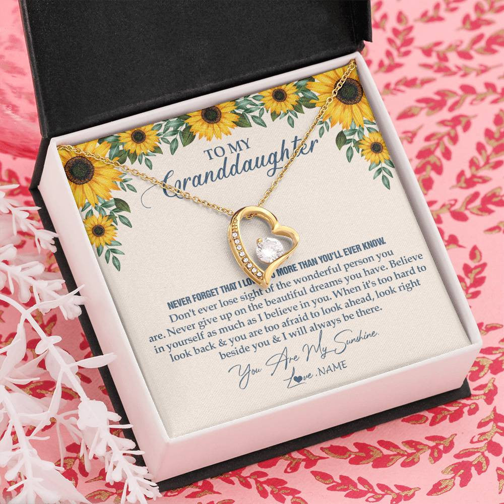Personalized To My Granddaughter Necklace From Grandma Sunflower You Are My Sunshine Granddaughter Jewelry Graduation Birthday Customized Gift Box Message Card