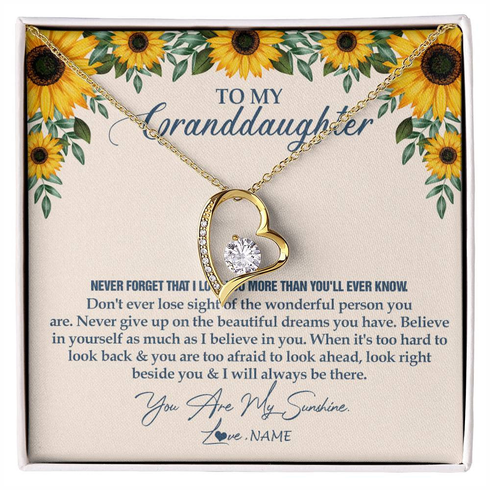 Personalized To My Granddaughter Necklace From Grandma Sunflower You Are My Sunshine Granddaughter Jewelry Graduation Birthday Customized Gift Box Message Card