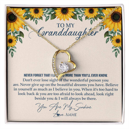 Personalized To My Granddaughter Necklace From Grandma Sunflower You Are My Sunshine Granddaughter Jewelry Graduation Birthday Customized Gift Box Message Card