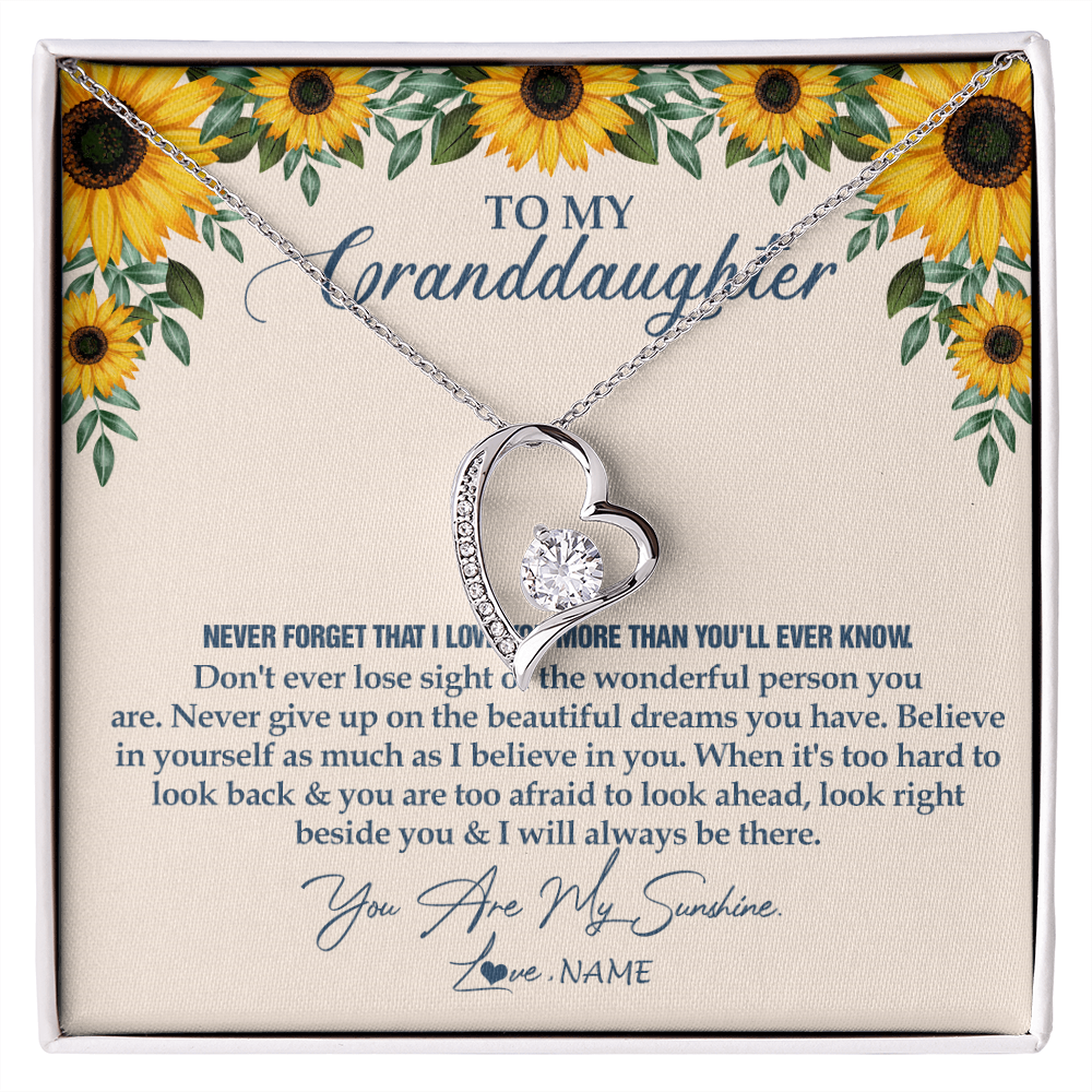 Personalized To My Granddaughter Necklace From Grandma Sunflower You Are My Sunshine Granddaughter Jewelry Graduation Birthday Customized Gift Box Message Card