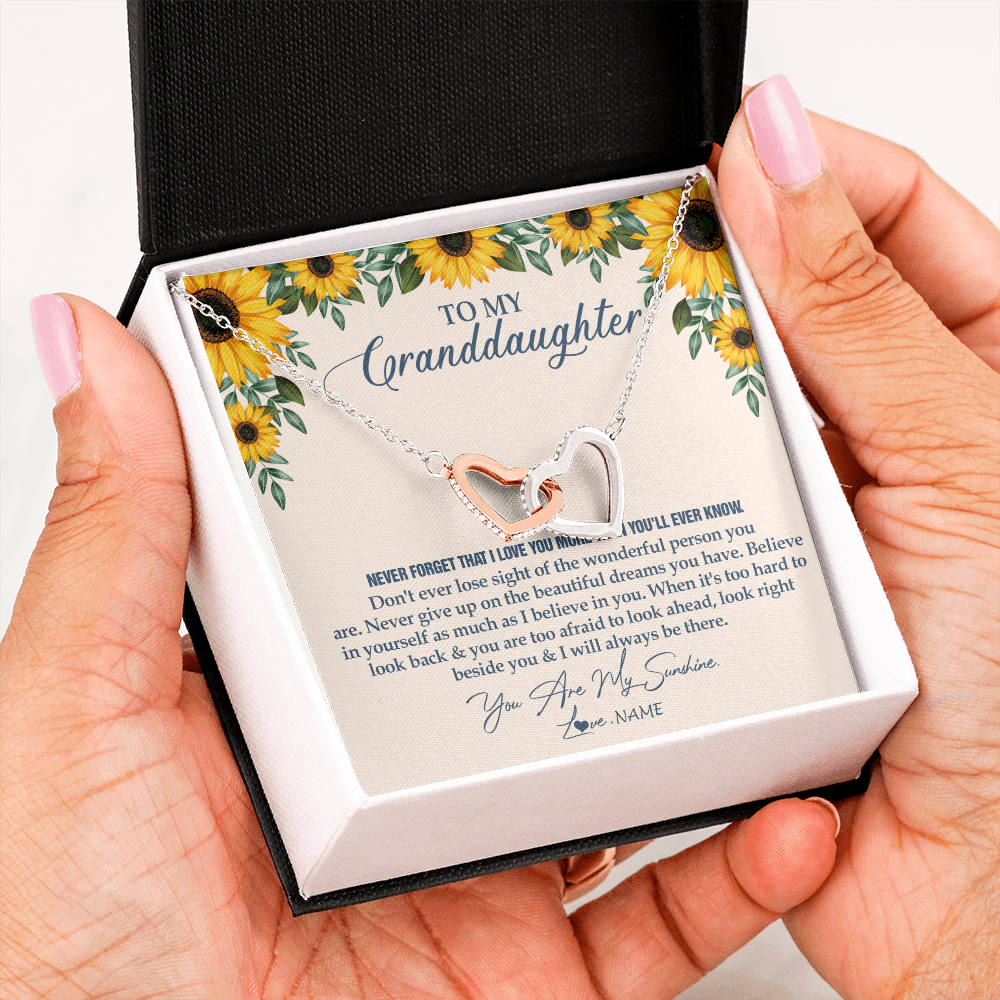 Personalized To My Granddaughter Necklace From Grandma Sunflower You Are My Sunshine Granddaughter Jewelry Graduation Birthday Customized Gift Box Message Card