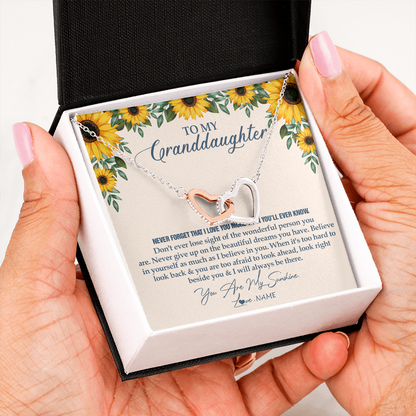 Personalized To My Granddaughter Necklace From Grandma Sunflower You Are My Sunshine Granddaughter Jewelry Graduation Birthday Customized Gift Box Message Card
