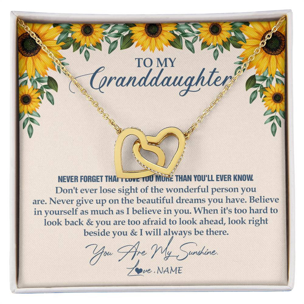 Personalized To My Granddaughter Necklace From Grandma Sunflower You Are My Sunshine Granddaughter Jewelry Graduation Birthday Customized Gift Box Message Card