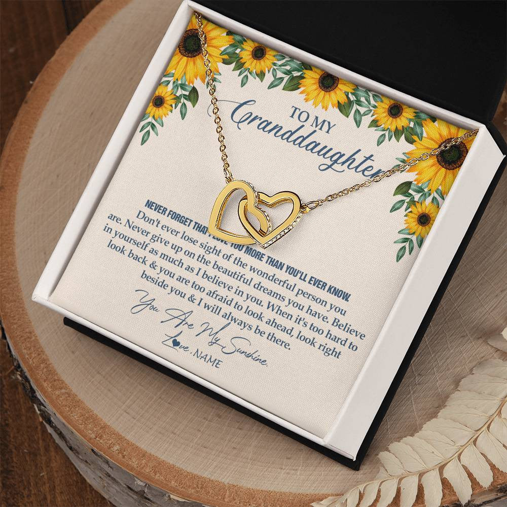 Personalized To My Granddaughter Necklace From Grandma Sunflower You Are My Sunshine Granddaughter Jewelry Graduation Birthday Customized Gift Box Message Card