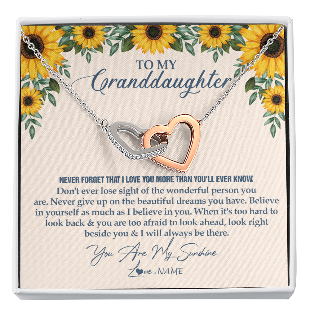 Personalized To My Granddaughter Necklace From Grandma Sunflower You Are My Sunshine Granddaughter Jewelry Graduation Birthday Customized Gift Box Message Card