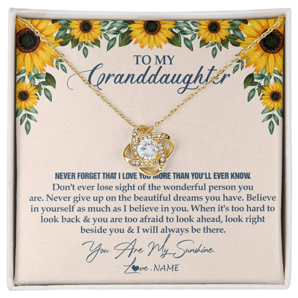 Personalized To My Granddaughter Necklace From Grandma Sunflower You Are My Sunshine Granddaughter Jewelry Graduation Birthday Customized Gift Box Message Card