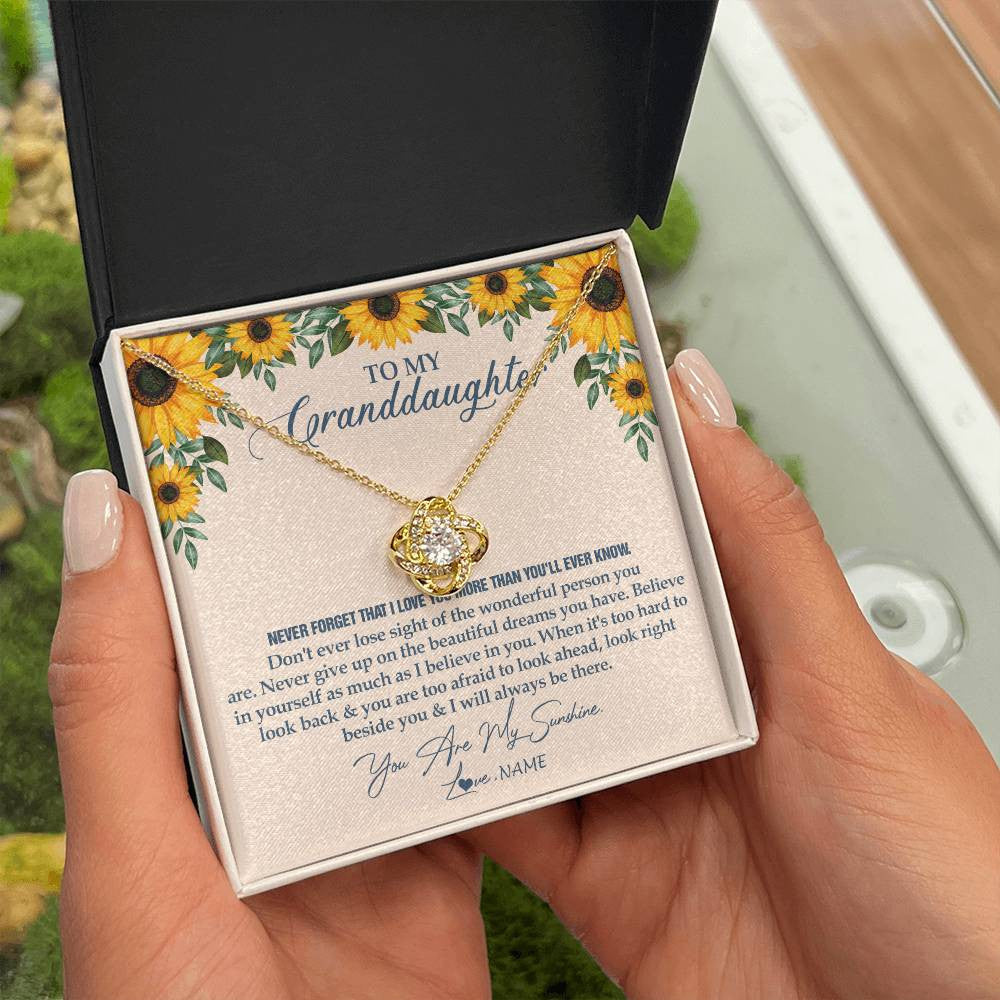 Personalized To My Granddaughter Necklace From Grandma Sunflower You Are My Sunshine Granddaughter Jewelry Graduation Birthday Customized Gift Box Message Card