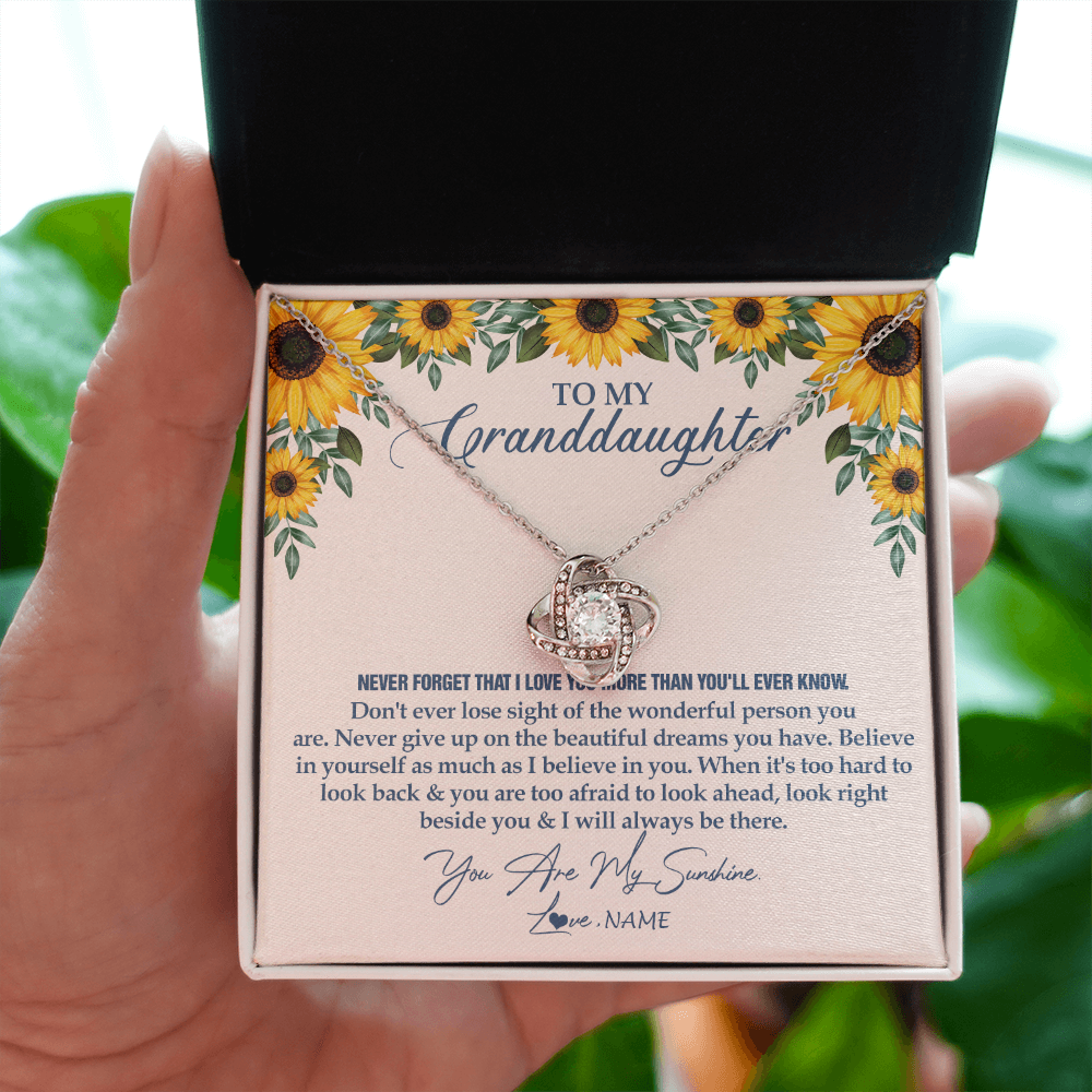 Personalized To My Granddaughter Necklace From Grandma Sunflower You Are My Sunshine Granddaughter Jewelry Graduation Birthday Customized Gift Box Message Card