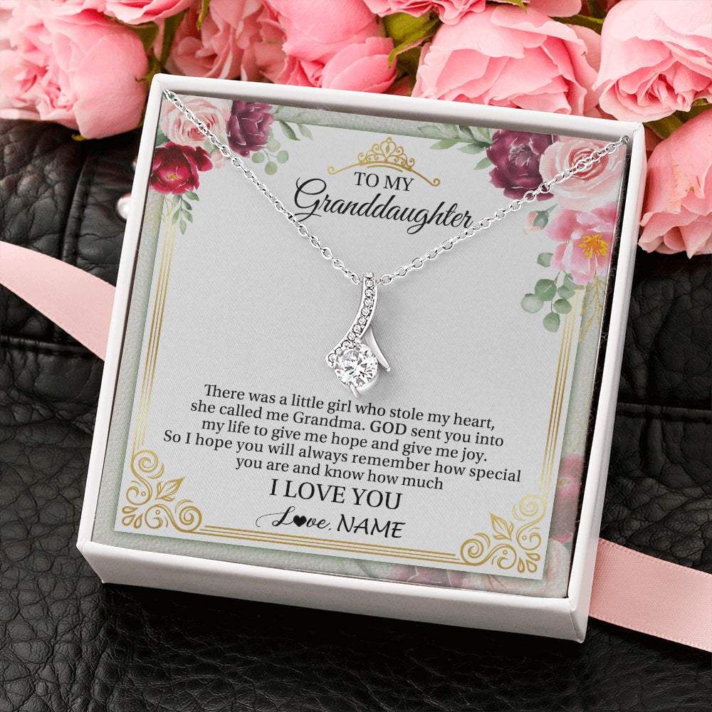 Personalized To My Granddaughter Necklace From Grandma There Was A Little Granddaughter Birthday Graduation Christmas Customized Gift Box Message Card