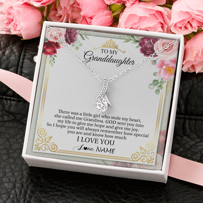 Personalized To My Granddaughter Necklace From Grandma There Was A Little Granddaughter Birthday Graduation Christmas Customized Gift Box Message Card