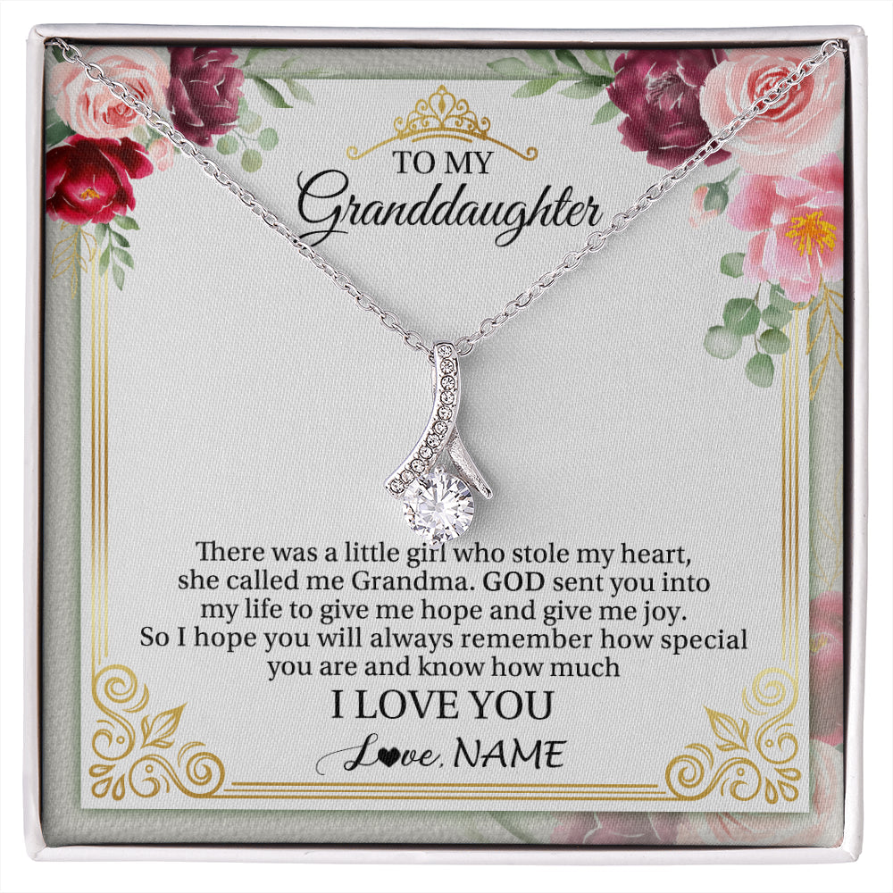 Personalized To My Granddaughter Necklace From Grandma There Was A Little Granddaughter Birthday Graduation Christmas Customized Gift Box Message Card