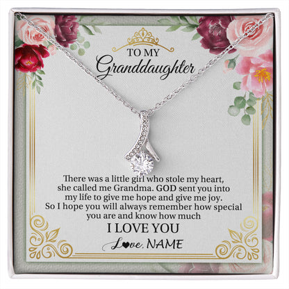 Personalized To My Granddaughter Necklace From Grandma There Was A Little Granddaughter Birthday Graduation Christmas Customized Gift Box Message Card