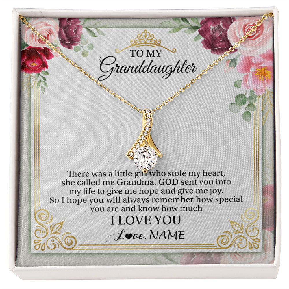 Personalized To My Granddaughter Necklace From Grandma There Was A Little Granddaughter Birthday Graduation Christmas Customized Gift Box Message Card
