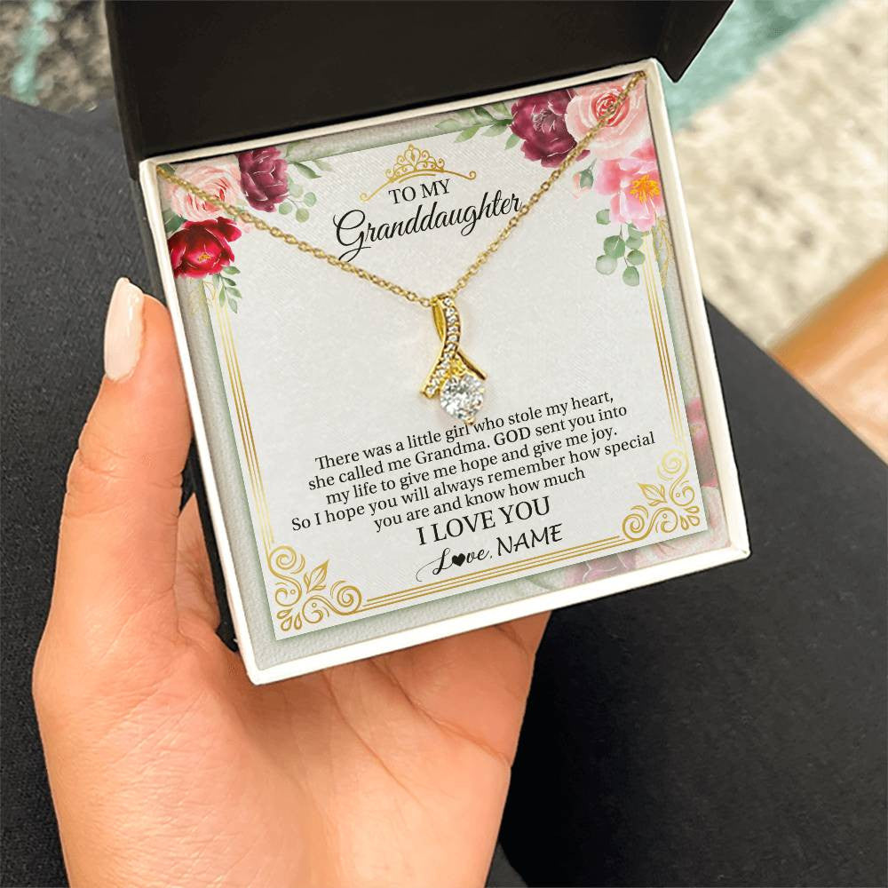 Personalized To My Granddaughter Necklace From Grandma There Was A Little Granddaughter Birthday Graduation Christmas Customized Gift Box Message Card
