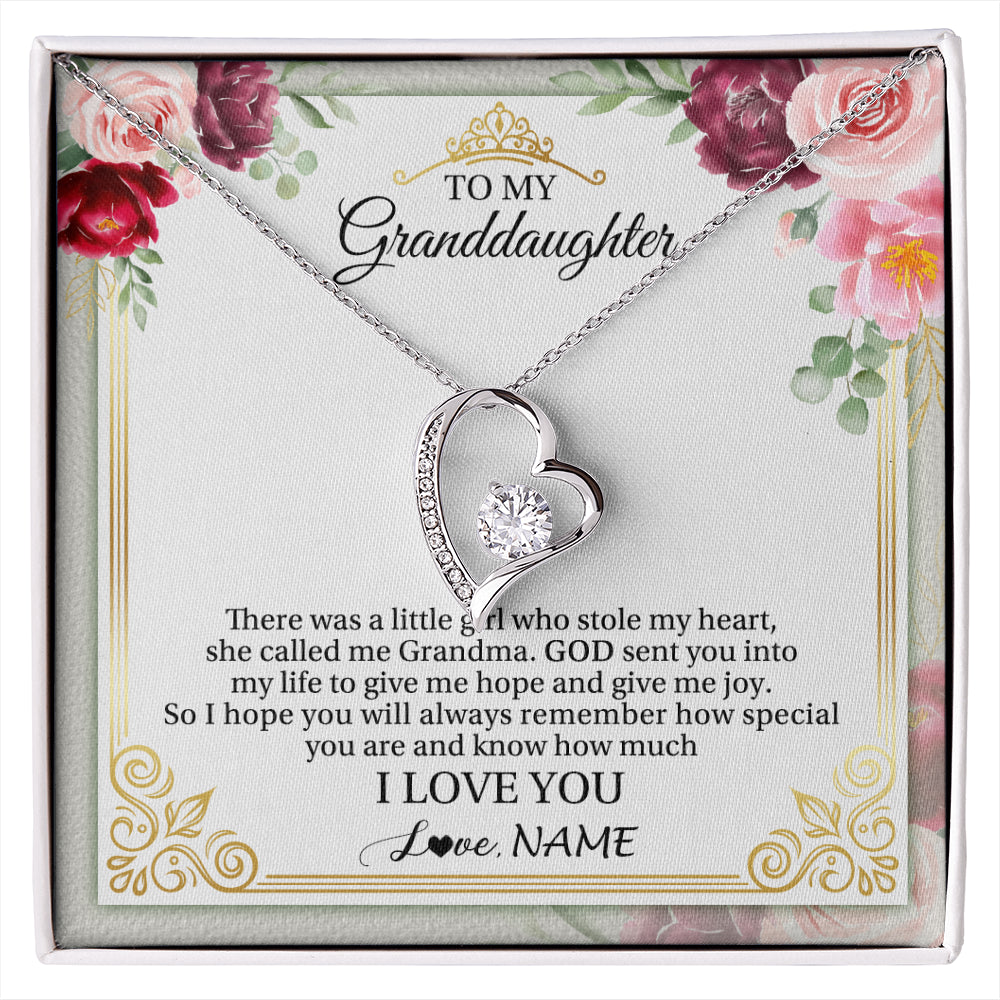 Personalized To My Granddaughter Necklace From Grandma There Was A Little Granddaughter Birthday Graduation Christmas Customized Gift Box Message Card