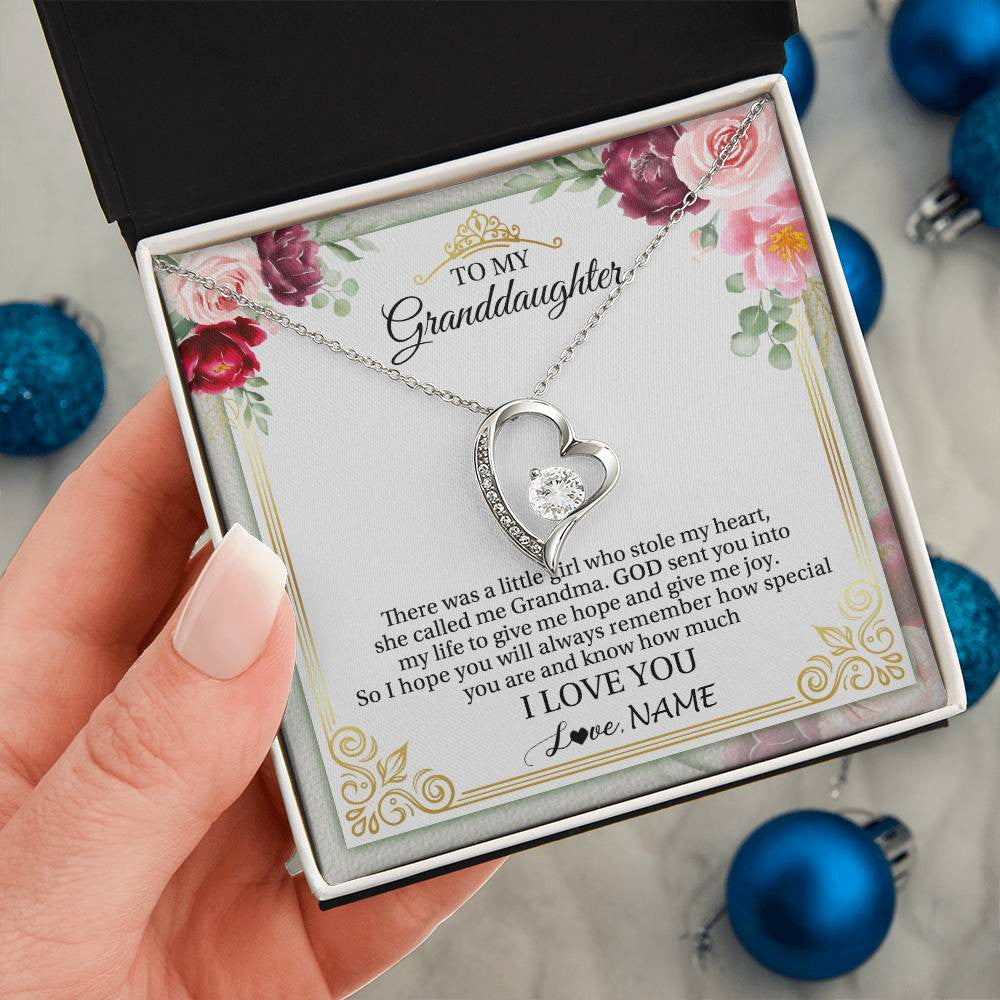 Personalized To My Granddaughter Necklace From Grandma There Was A Little Granddaughter Birthday Graduation Christmas Customized Gift Box Message Card