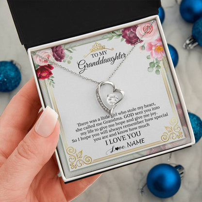 Personalized To My Granddaughter Necklace From Grandma There Was A Little Granddaughter Birthday Graduation Christmas Customized Gift Box Message Card