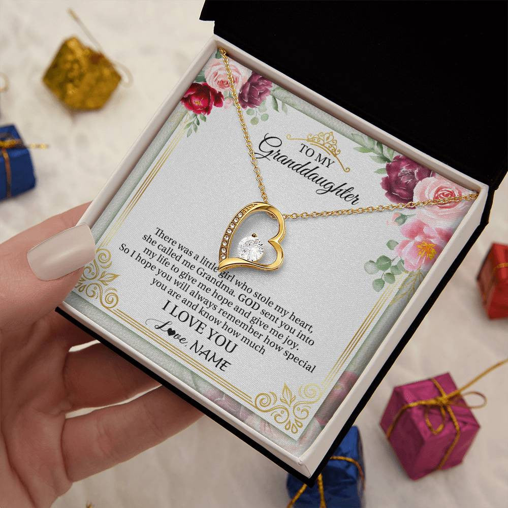 Personalized To My Granddaughter Necklace From Grandma There Was A Little Granddaughter Birthday Graduation Christmas Customized Gift Box Message Card