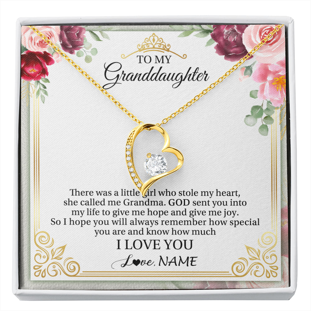 Personalized To My Granddaughter Necklace From Grandma There Was A Little Granddaughter Birthday Graduation Christmas Customized Gift Box Message Card