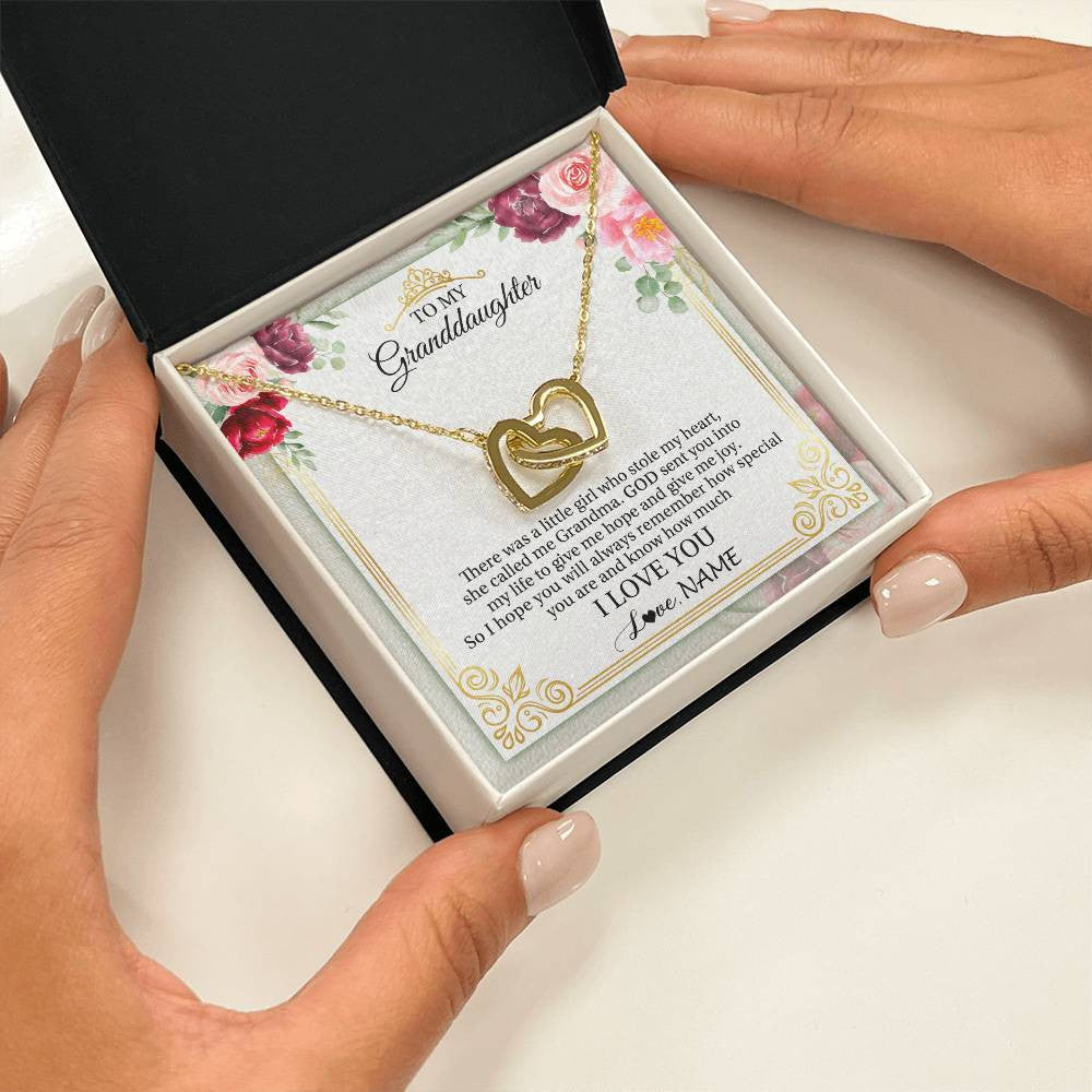 Personalized To My Granddaughter Necklace From Grandma There Was A Little Granddaughter Birthday Graduation Christmas Customized Gift Box Message Card