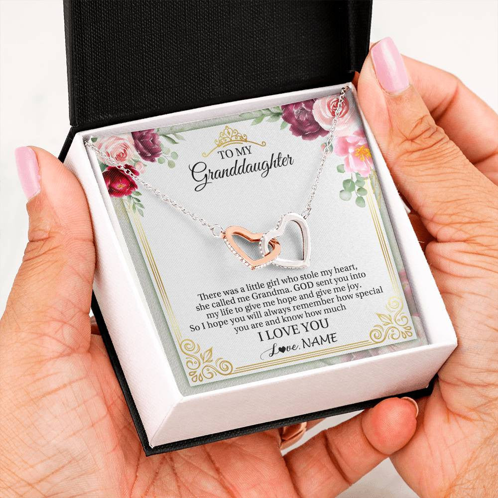 Personalized To My Granddaughter Necklace From Grandma There Was A Little Granddaughter Birthday Graduation Christmas Customized Gift Box Message Card