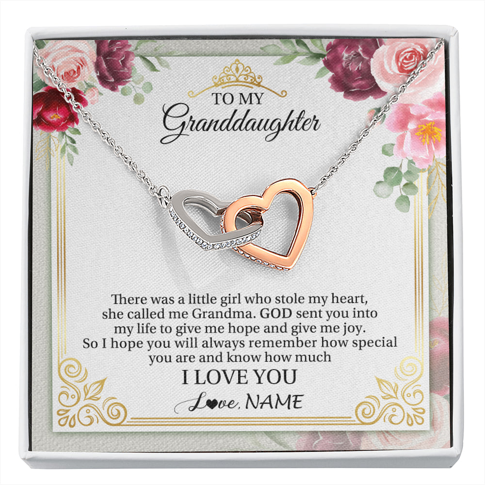 Personalized To My Granddaughter Necklace From Grandma There Was A Little Granddaughter Birthday Graduation Christmas Customized Gift Box Message Card