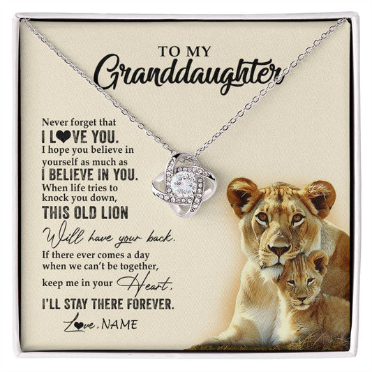 Personalized To My Granddaughter Necklace From Grandma This Old Lion Never Forget I Love You Jewelry Birthday Christmas Customized Gift Box Message Card