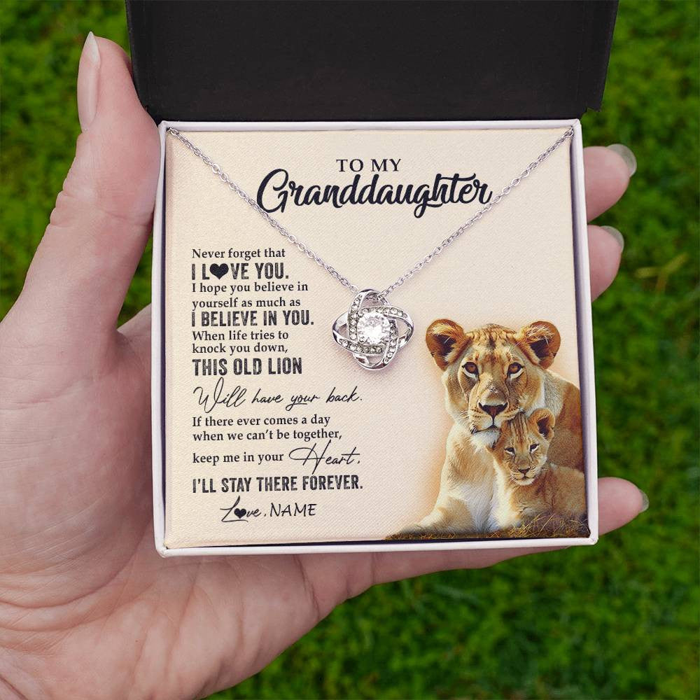 Personalized To My Granddaughter Necklace From Grandma This Old Lion Never Forget I Love You Jewelry Birthday Christmas Customized Gift Box Message Card